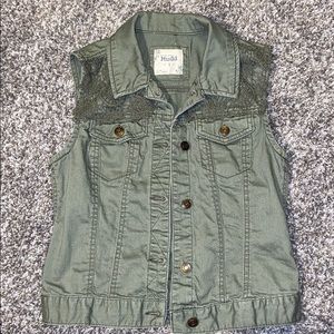 MUDD Denim green vest, size small